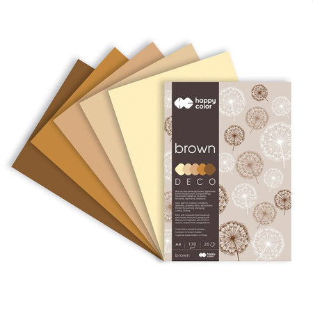 Happy color Blok kreatywny- deco BROWN- odcienie brązu, A4-170g