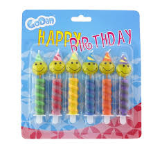 ŚWIECZKI UŚMIECHY W CZAPECZKACH 6SZTUK