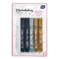 Klej brokatowy do dekoracji 6x10,5ml GLAM