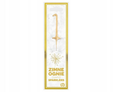 Zimne ognie - złota cyfra 1  17cm