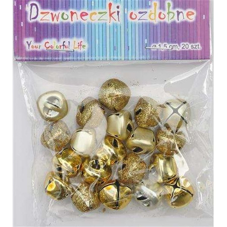 Dzwoneczki DZW-1636 ozdobne złote, 1,5 cm. op. 20 Sszt.