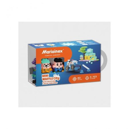 Marioinex Klocki Mini Waffle 80 el. Auto policyjne i sklep jubilerski