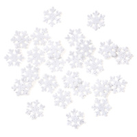 ŚNIEŻYNKI Z BROKATEM 2,4CM 24SZT  białe