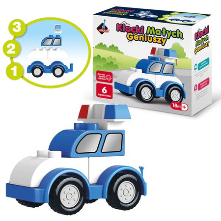 Klocki Małych Geniuszy Radiowóz dla malucha – 6 elementów
