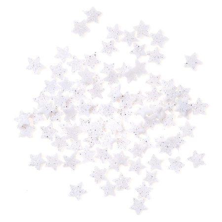 GWIAZDKI Z BROKATEM 1,1CM 96SZT  białe