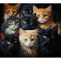 DIAMENTOWA MOZAIKA KOTY KOCI PORTRET RODZINNY 30X40cm