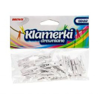 Klamerki ozdobne 2.5 cm białe SPB25