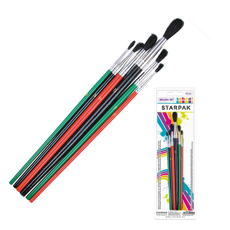 Pędzle zestaw 6 sztuk