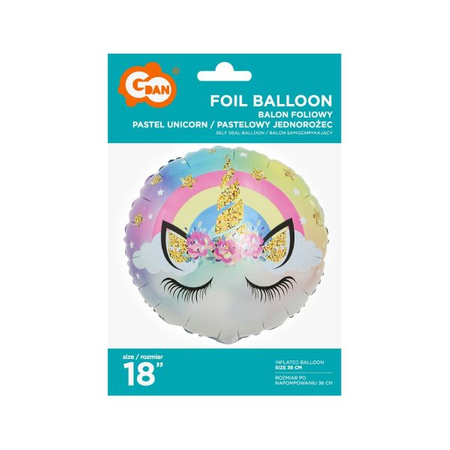 BALON FOLIA PASTEL JEDNOROŻEC 18'