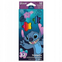 DISNEY CORE - KREDKI OŁÓWKOWE TRÓJKĄTNE 12 KOL. - STITCH