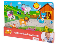 UKŁADANKA DREWNIANA FARMA UCHWYTY 12/24
