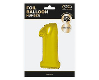 Balon foliowy B&C 'Cyfra 1', złota, 92 cm Godan