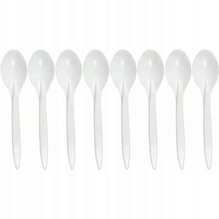 Łyżki wielorazowe - białe (8 szt.)