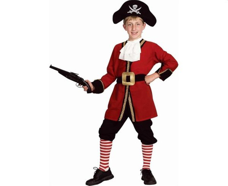 Zestaw dla dzieci Kapitan (bluzka, spodnie, żabot, pasek, kapelusz), 120/130cm