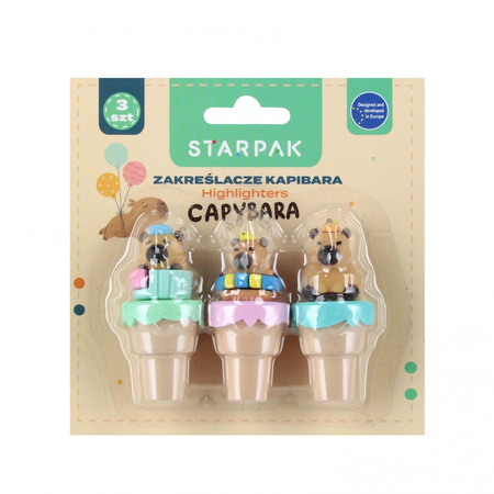 Zakreślasz mini Kapibara 3 kolory STARPAK 563031
