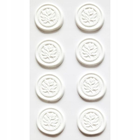 Odbicie lakowe samoprzylepne Listki,  8 szt./op., białe