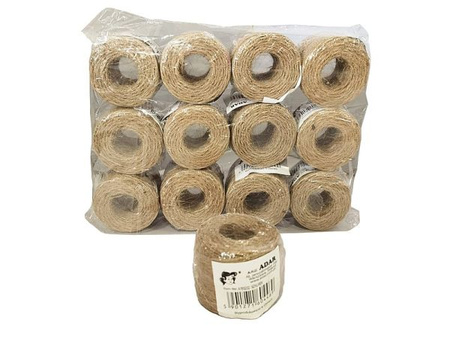 sznurek jutowy gr. 2mm do pakowania prezentów, rolka 50m, opak. 12 szt.