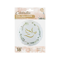 Balon foliowy Gołąbek z listkami, okrągły 18'