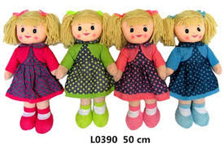 LALKA szmacianka 4 wzory 50 CM MIX   165381