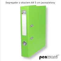 SEGREGATOR Z OKUCIEM A4 5 cm JASNOZIELONY