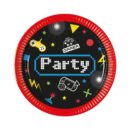 Talerzyki papierowe Gaming Party, next generation, 20cm, 8 sztuk