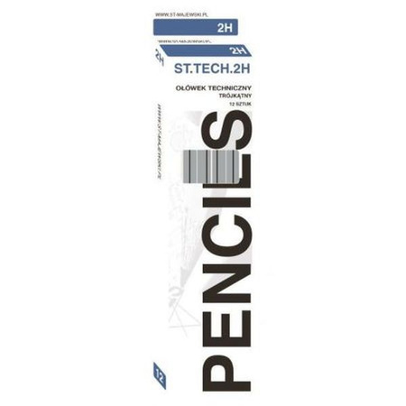 OŁÓWEK TECHNICZNY TRÓJKĄTNY 12 szt. 2H ST.TECH
