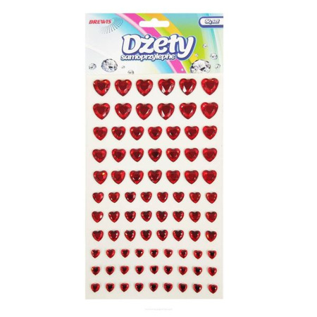 DŻETY KRYSZTAŁKI SERCA SAMOPRZYLEPNE