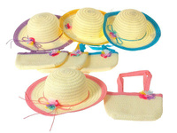 kapelusz dziewczęcy z torebką, 31x9cm, torebka: 21x16cm