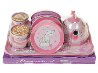 zestaw do herbaty, metalowy; 25x16x12cm,