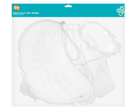 Zestaw dla dzieci 'Aniołek' (spódniczka z obszyciem, skrzydła, aureolka)