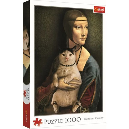 Trefl Puzzle 1000 Dama z kotem