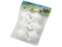 zestaw 6 jajek styropianowych 8x4,5cm, z króliczkiem, do malowania;