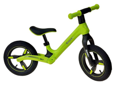 rower biegowy, waga 3,5kg, regul. siodełka: 34-46cm, wys. rączki: 55cm, koła pompowane 12 calowe; 75x45x14,5cm