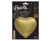 Balon foliowy B&C 'Serce', matowe, antyczne złoto, 18'
