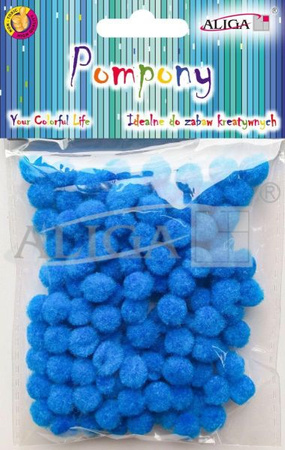 Pompony POM-304 niebieskie 1cm op.120szt.