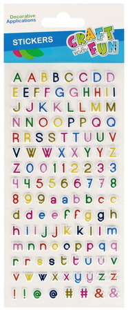 Naklejki wypukłe Litery/Cyfry CRAFT WITH FUN 545807