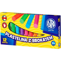 PLASTELINA  ASTRA Z BROKATEM 12 KOLORÓW@