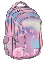 PLECAK 3-KOMOROWY STRIGHT BP-26 PINK BUTTERFLIES mkmp