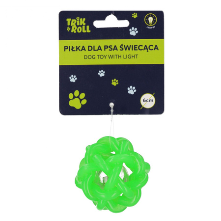 Piłka dla psa świecąca 6cm zielona TRIK&ROLL 560667