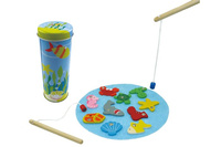 DREWNIANA GRA ZRĘCZNOŚCIOWA ŁOWIENIE RYBEK 6 SZT/DISP