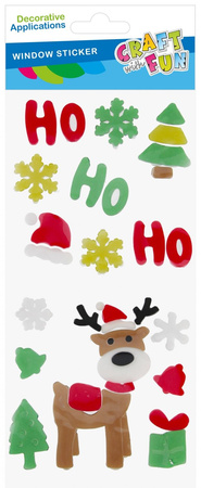 Ozdoba dekoracyjna naklejki na szybę Renifer Boże Narodzenie CRAFT WITH FUN 567206
