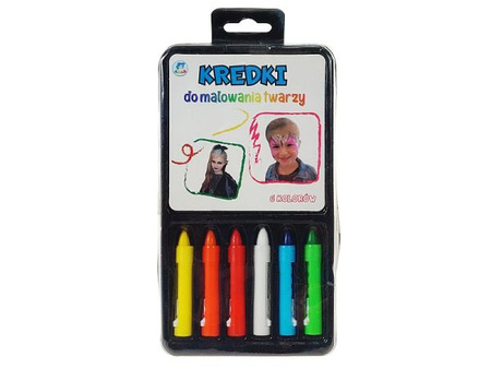 kredki do malowania twarzy, 6 kolorów; 20x11x2cm