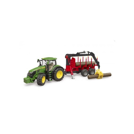 Bruder Ciągnik John Deere 7R 350 z przyczepą do przewozu drzewa U03154