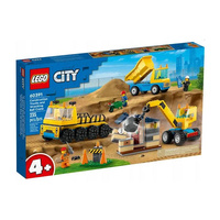 Klocki Lego City, Ciężarówki i dźwig z kulą wyburzeniową, 60391