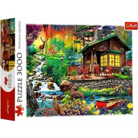 Puzzle 3000 el. CHATKA W LESIE Trefl