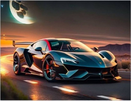 DIAMENTOWA MOZAIKA AUTO FERRARI NOCĄ PAK 60   30X40