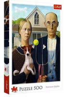 Puzzle 500 el. American Gothic: Psia Edycja Trefl
