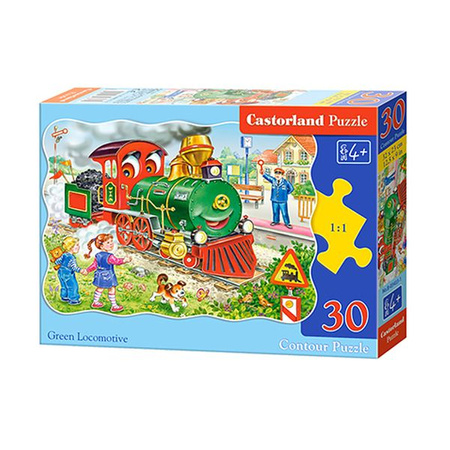 Castorland Puzzle 30 el.  B-03433-1 Green Locomotive