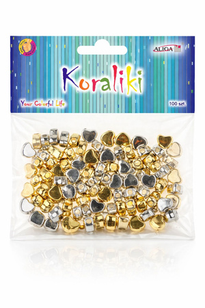 Koraliki plastikowe PJ-8250 w kształcie serc, rozm. 0,6cm, op. 100szt.
