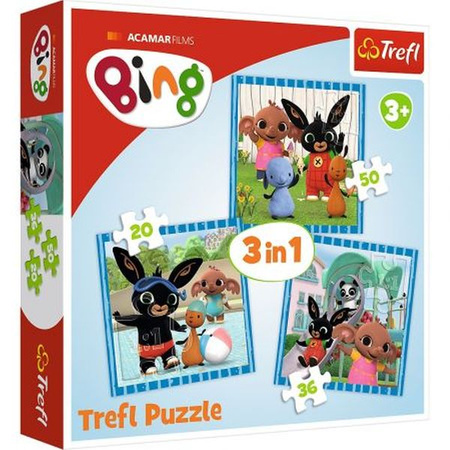 Trefl Puzzle Bing 3W1 ZABAWY Z PRZYJACIÓŁMI